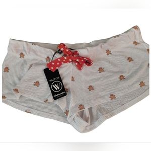 Wildfox Intimates Get Baked Gingerbread Clean White  Pj lounge Shorts S NWT